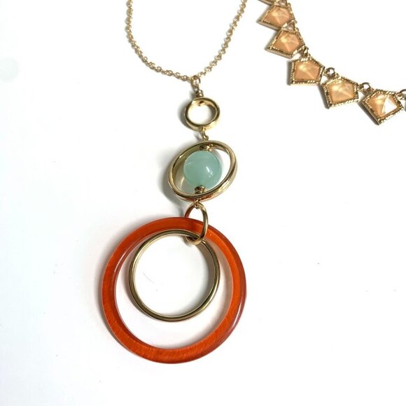 Coral Tone Boho Floral Gold Jewelry Bundle Set of 11 - Picture 6 of 8